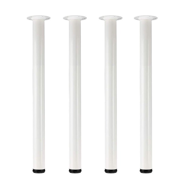QLLY 28 inch Adjustable Tall Metal Desk Legs, Office Table Furniture Leg Set, Set of 4 (White) - Image 1